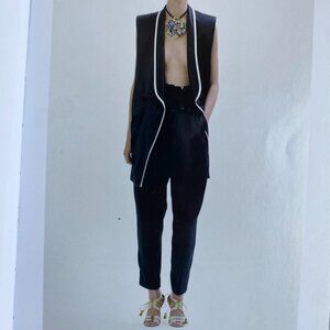 Vintage MARC JACOBS RUNWAY Vest 10 Silk Satin Long Coat Black USA